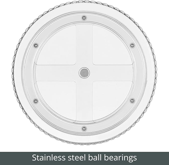 mDesign Fluted Lazy Susan Turntable Plastic Spinner for Kitchen and Bathroom Cabinet, Cupboard, Countertop Organizing, Rotating Organizer for Condiments, Jewelry, Accessories, 9" Round - 2 Pack, Clear