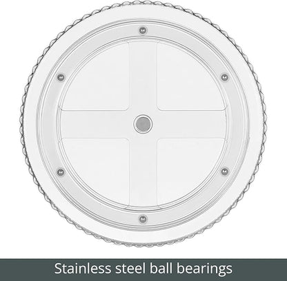 mDesign Fluted Lazy Susan Turntable Plastic Spinner for Kitchen and Bathroom Cabinet, Cupboard, Countertop Organizing, Rotating Organizer for Condiments, Jewelry, Accessories, 9" Round - 2 Pack, Clear