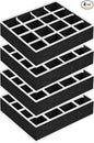 Joyoldelf Sock Drawer Organizer Divider Underwear Organizer 16-cell Fabric Dresser Drawer Organizers Storage Boxes for Socks Lingerie, Handkerchiefs, Ties 4 Pack (Black)