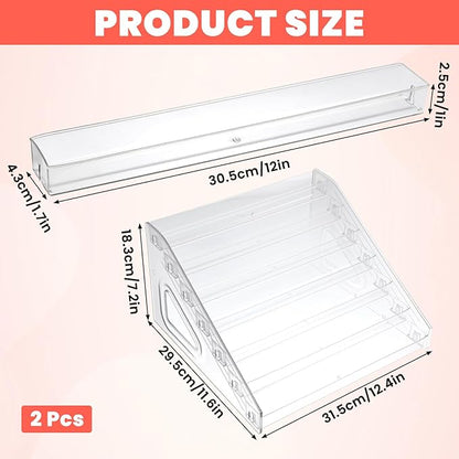 2 Pcs Nail Polish Organizers, Clear Nail Polish Holder 84 Bottles of 7 Layers Sunglasses Organizer Essential Oils Holder Clear Eyeglasses Display Case Makeup Organizer