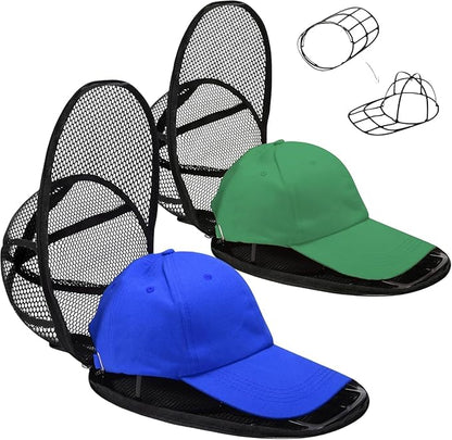 [2 Pack] Hat Washer Cage, Baseball Cap Protector Cover for Washing Machine and Dishwasher, Durable Frame and Mesh Net Keep Your Caps in Shape, Ideal for Adults and Kids Ball Caps, Black