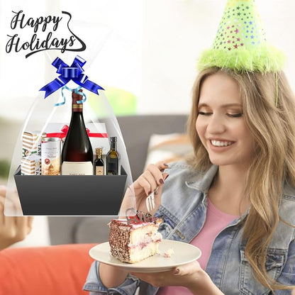 Baskets For Gifts Empty Organizing,【5PK】 Black Small Gift Basket Empty To Fill For Holiday, Birthday, Easter,Wedding Baby Party Gifting And Any Occasion
