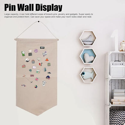 Cyrank Hanging Brooch Pin Storage Organizer, Enamel Pin Wall Display Banner Wall Hanging Brooch Jewelry Storage Case for Display Pins, Buttons and Lapel Collections