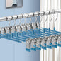 Pants Hangers with Clips 10 Pack Adjustable Skirt Hangers for Women Non-Slip Trousers Hanger for Jeans Clothes Hangers for Pants Heavy Duty Space Saving Shorts Hangers,Blue,12Inch