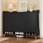 JIVOIT Shoe Cabinet with Adjustable Shelves, Drawer, Sleek and Contemporary Shoe Rack with Solid Wood Legs, Minimalist Home Organizer Storage Sideboard for Entryway, Living Room (Black,167)