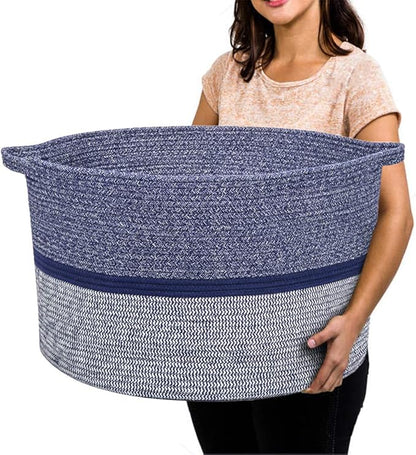 R RUNKA Extra Large Storage Basket - Soft Woven Organizer, 22" x 14"