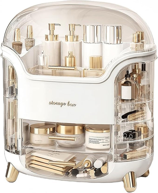 Omeily Large Makeup Organizer Countertop Vanity Organizer Cosmetic Organizer Makeup Storage Box Bathroom Counter Organizer Perfume Skincare Organizers Gift Women Girls Clear Design Easy Visibility