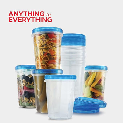 Tafura 12 Pack Leakproof Freezer Containers for Food with Twist Top Lids - 32 Oz BPA Free Reusable Plastic Soup Containers with Screw On Lids - Ideal for Meal Prep, Leftovers & Pantry Organization
