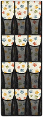 12-Pocket Space Saving Door Organizer, Over the Door Hanging Storage Bag for Shoes Toys and Essentials for Bedroom, Closet or College Dorm, Coloured Dog Paw Print