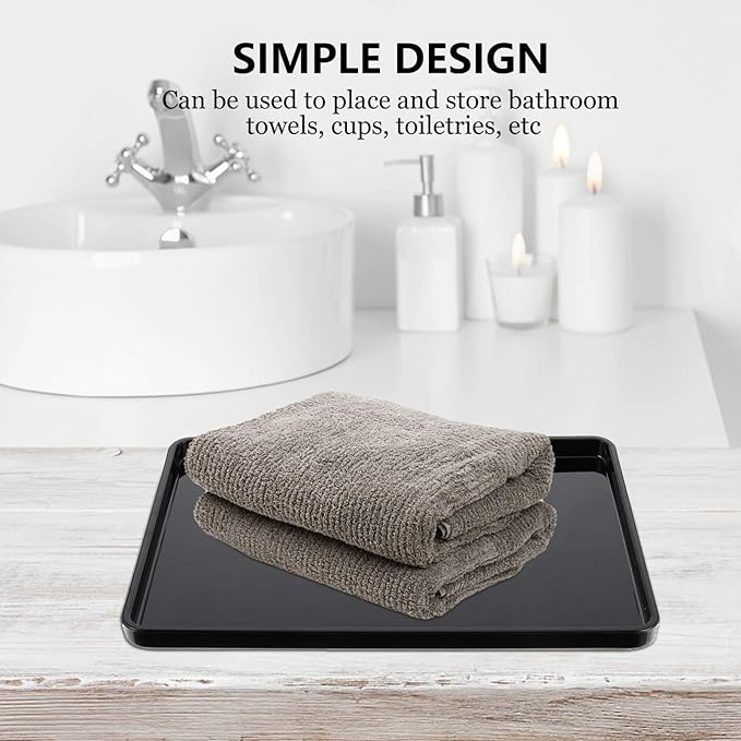 Acrylic Towel Tray Vanity Tray Jewelry Organizer Black