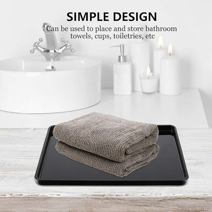 Acrylic Towel Tray Vanity Tray Jewelry Organizer Black