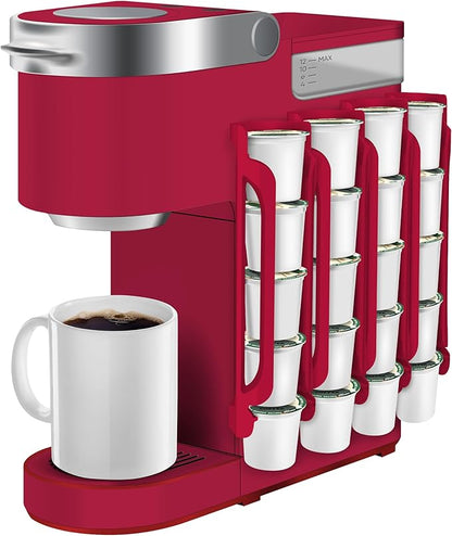 K Cup Holder for Keurig: Coffee Pod Holder for Counter Small Space - Kcup holder for Wall Mount (4, Rose Red)