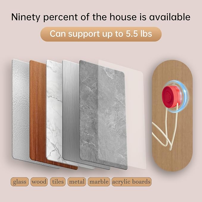 Hat Organizer for Baseball Caps, Strong Suction Cup, Hat Rack for Wall, Stainless Steel Hat Hanger Display Storage, Sleek Design, Cap Holder Two Mounting Option for Closet Door Bedroom(Red)