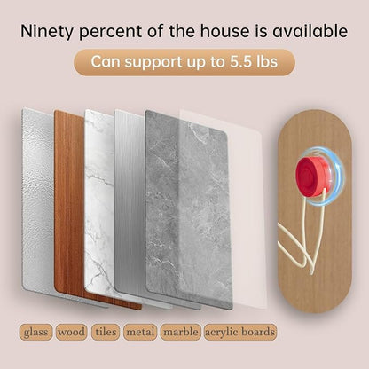 Hat Organizer for Baseball Caps, Strong Suction Cup, Hat Rack for Wall, Stainless Steel Hat Hanger Display Storage, Sleek Design, Cap Holder Two Mounting Option for Closet Door Bedroom(Red)