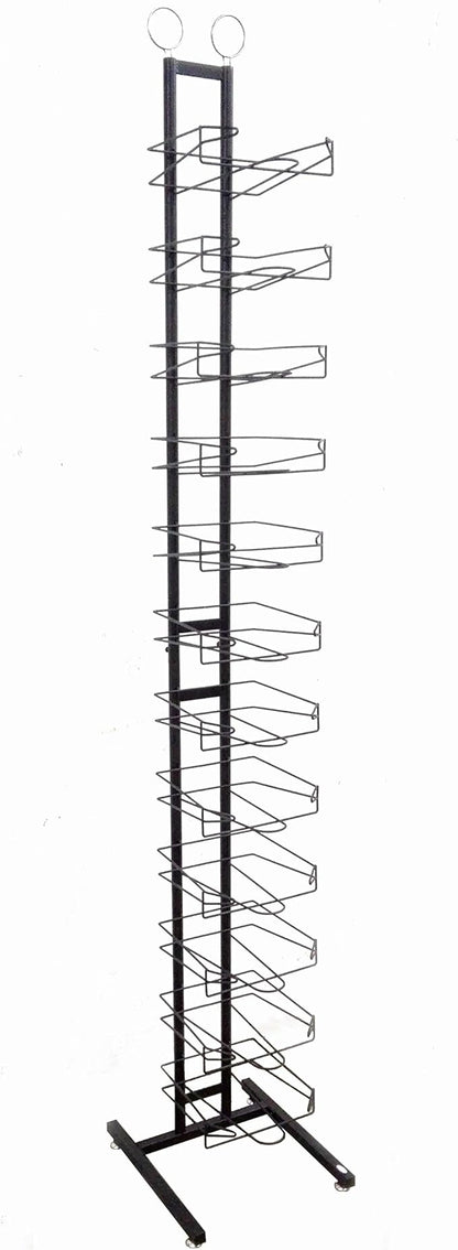 FixtureDisplays 12-Tier Hat Display Rack 12.5" Wide x 75" high x 14.5" deep 18165-BLACK-NEW-NPF