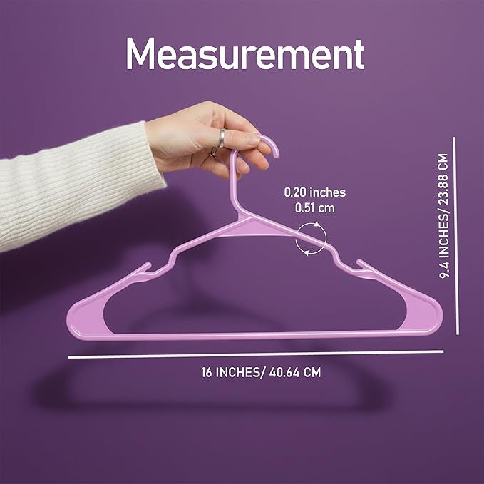Utopia Home - Plastic Hangers 30 Pack - Space Saving Clothes Hanger - Durable and Strong Closet Organizers and Storage Makes It Ideal Stocking Stuffers or Apartment or Dorm Room Essentials (Pink)