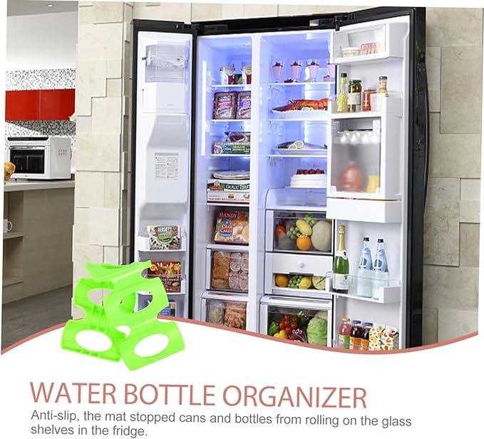 Cabilock Soda Can Dispenser for Refrigerator – Practical Silicone Beer Mat Easy Glide Pusher – Convenient Organizer for Fridge Supplies and Beverage Storage