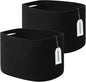 ECDYQXVU Cotton Rope Storage Basket, 15x10x9 Inches, Woven Basket for Shelves, Clothes, Towels, Books, and Laundry, Black (2 Pack)