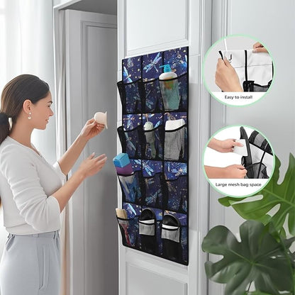 Dragonflies Over The Door Shoe Organizer Mesh Pockets Door Hanging Shoe Organizer for Dorm Room 12 Pockets Wall Hanging Storage