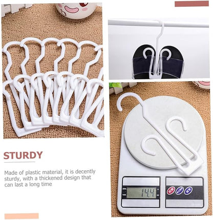 Luxshiny 20Pcs Hanging Shoe Hooks Plastic Shoe Hangers for Display and Drying Household Organizer Racks for Storage and Showcases