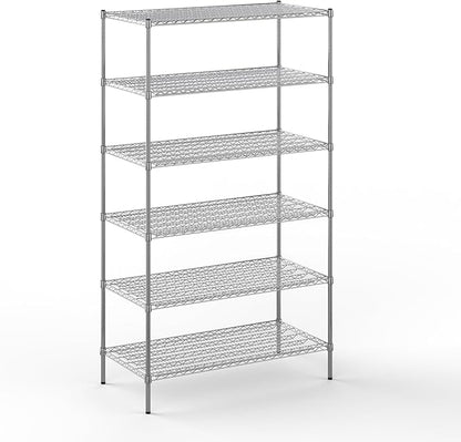 24" Deep x 48" Wide x 86" Height Wire Shelving Kit | 6-Tier | NSF Commercial Storage Rack Unit