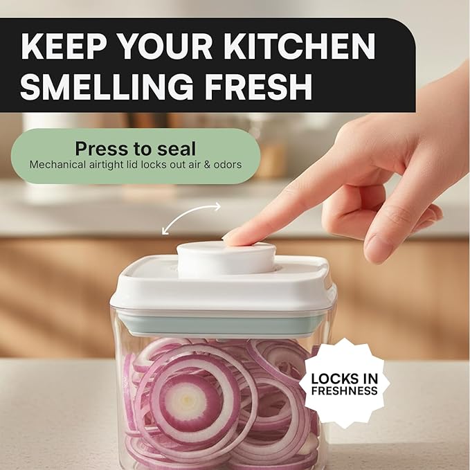 Bop Top Airtight Food Storage Containers with Lid Multi Pack | Kitchen Canister Sets | Air Tight Pantry Container | Pop Top Dry Food Storage Containers for Snacks, Sugar, Flour, Baking, Cereal, Pasta