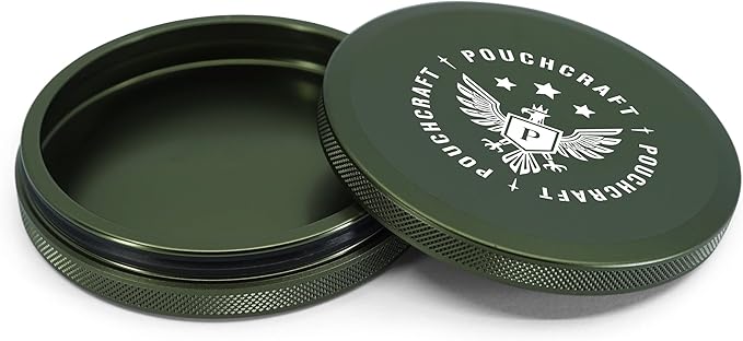 Metal Pouch Can | Slim Aluminum Container for Pouches | Airtight O-Ring Moisture & Odor Proof EDC Pocket Tin | Insignia Edition (Slim, Forest Green)