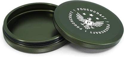 Metal Pouch Can | Slim Aluminum Container for Pouches | Airtight O-Ring Moisture & Odor Proof EDC Pocket Tin | Insignia Edition (Slim, Forest Green)