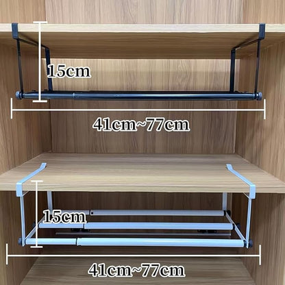 Expandable Shoe Rack & Hanging Shoe Organizer, Adjustable Under Shelf Storage for Closet, 16.5"-31.5" Space Saving Rack for Closet Pantry Laundry Room