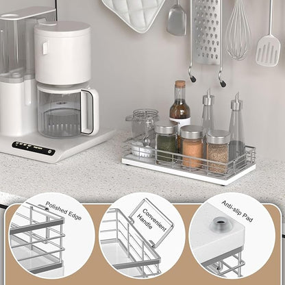 Toilet Paper Basket, 2PCS 13 Inch Bathroom Tank Tray Top of Toilet Storage Toiletries Organizer for Bathroom, Living Room and Kitchen