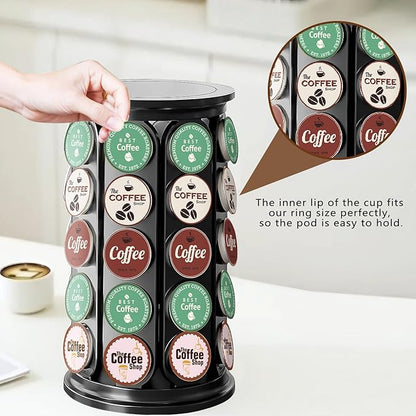 K Cup Holder, Coffee Pod Storage Carousel Holder Organizer Compatible with 40 Keurig K-Cup Pods, Home or Office Kitchen Counter Organizer