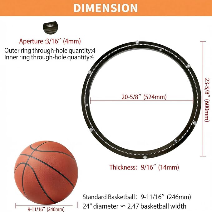 TamBee 24 Inch Lazy Susan Hardware Mute Turntable Bearing 600 lbs Load Capacity Heavy Duty Lazy Susan Parts Kit Rotating Ring Mechanism for Dining Tables, Woodworking(Base Only, Black)