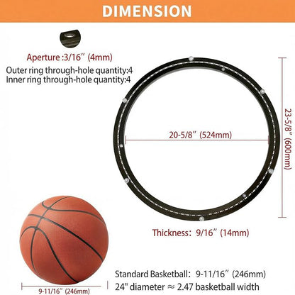 TamBee 24 Inch Lazy Susan Hardware Mute Turntable Bearing 600 lbs Load Capacity Heavy Duty Lazy Susan Parts Kit Rotating Ring Mechanism for Dining Tables, Woodworking(Base Only, Black)