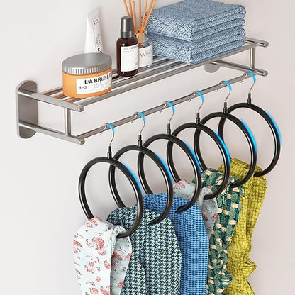 Belt/Scarf Hangers for Closet - 8 PCS Nonslip Space Saving Steel Tie Rings Holder Organizer for Neckties, Shawls Scarves, Veils, Pashminas Display(8 Pack, Black)