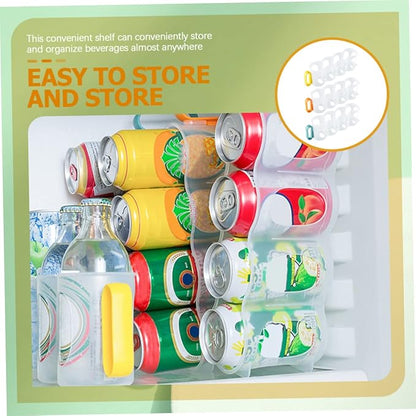 Garneck 3pcs Fridge Soda Can Organizer Multi-can Storage Dispenser for Drinks Refrigerator Beverage Holder for Kitchen and Bar Random Colors
