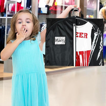 Blushtier Cheer Garment Bags for Cheerleading Uniform Hanging Garment Bags for Dance Costumes 40 Inch Clothes Bag with 5 Pockets and Side Zip Travel Storage Cheer Uniform