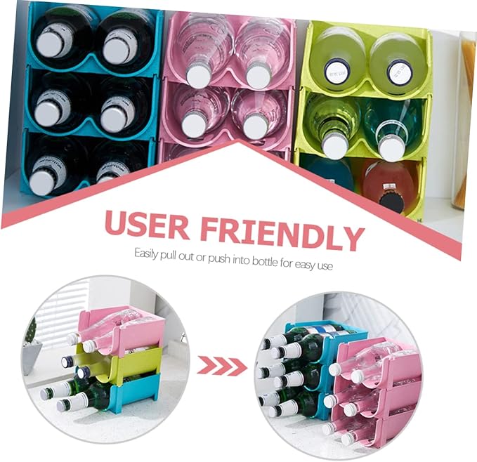 Luxshiny 3pcs Beverage Storage Rack Beer Bottle Stand Stackable Soda Can Holder Kitchen Rack Organize Your Pantry