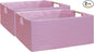 Storage Bin for Shelves Rectangle Closet Baskets Foldable Box with Handles Pink Shelf Baskets Toy Boxes for Home Office Car Dormroom