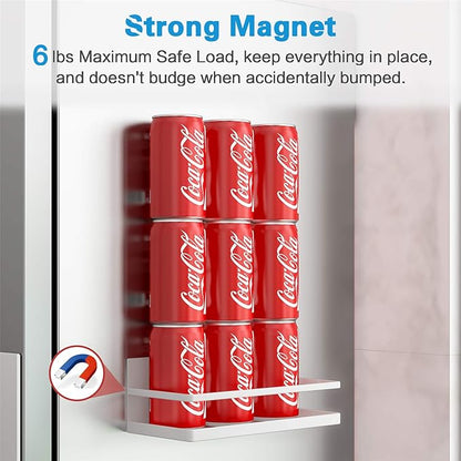 Magnetic Spice Rack, Strong Magnetic Shelf with 2 Removable Hooks, Perfect Space Saver for Small Kitchen/Apartment, Awesome Metal Cabinet for Holding Spices, Jars, Salt, Beverage(White)