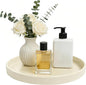 1 Pack 9" Bathroom and Vanity Tray, ABS Bathroom Counter Organizer, Coffee Table Decor for Perfume, Candles, Keys &More. Kitchen Countertop Organizer, Decorative Tray Soap Holder, Yellow