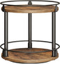 YATINEY Lazy Susan Organizer, Rotating Spice Rack, 2 Tier Spice Turntable Organizer, Industrial Turntable Spice Holder, for Kitchen Countertop and Cabinet, Compact and Versatile, Rustic Brown SR22BR
