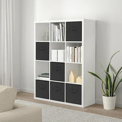 Large Storage Cubes- 13 Inch Cube Storage Bins for Organizing Shelves Kallax - Nursery Closet Organization Bins for Clothes Blanket - 10 Pack Collapsible Decorative Storage Box for Living Room (Black)