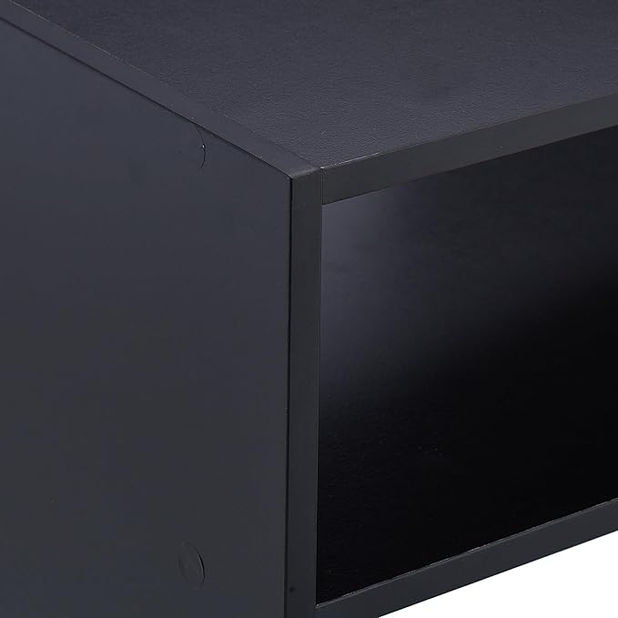 Relaxdays Rack, Organiser with 2 Levels, Stores 4 Pairs of Shoes, HxWxD: 29.5 x 60 x 29.5, Stackable, Black, Engineered Wood, 29.5 x 60 x 29.5 cm