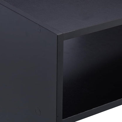 Relaxdays Rack, Organiser with 2 Levels, Stores 4 Pairs of Shoes, HxWxD: 29.5 x 60 x 29.5, Stackable, Black, Engineered Wood, 29.5 x 60 x 29.5 cm