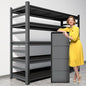 48"W*24"D Metal Garage Shelving, 5-Tier Heavy Duty Storage Shelves with Side Fences, Easy to Assemble, Adjustable, Steel Utility Shelf Rack for Warehouse, Pantry, Closet, Black, 73 Inches High