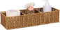 Wicker Toilet Paper Basket: 3 Water-resistant Compartments Organizer - Extra-Large Storage for Bulk Rolls & Toiletries (Farmhouse & Scandinavian, Tan)