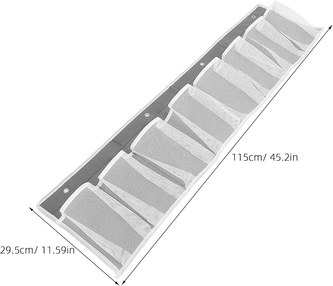 Homoyoyo Bedside Shoe Organizer 8 Pockets Non-woven Fabric Mesh Hanging Storage Bag for Rv Travel Camping Gray