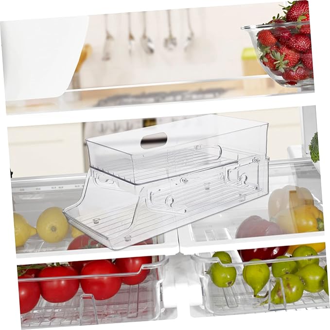 Double Layer Can Dispenser Refrigerator Drink Rack Soda Can Storage Bin