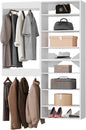 ROOMTEC Modular Closet System, 49" Wall-Mounted Closet Organizer with Hanging Rods and Shelves, Wooden Tower for Walk-In Closets, Wardrobe Storage Kit, White