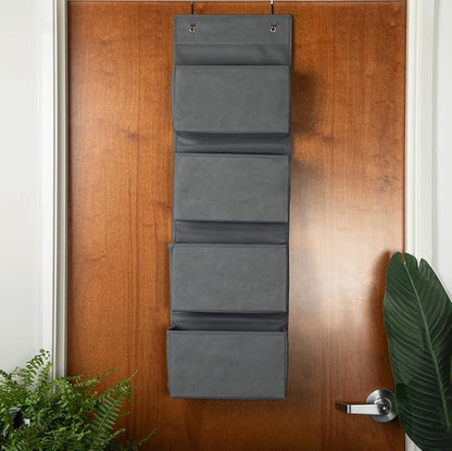 Joyful Moose Over the Door Hanging Organizer Closet Storage Bins Grey
